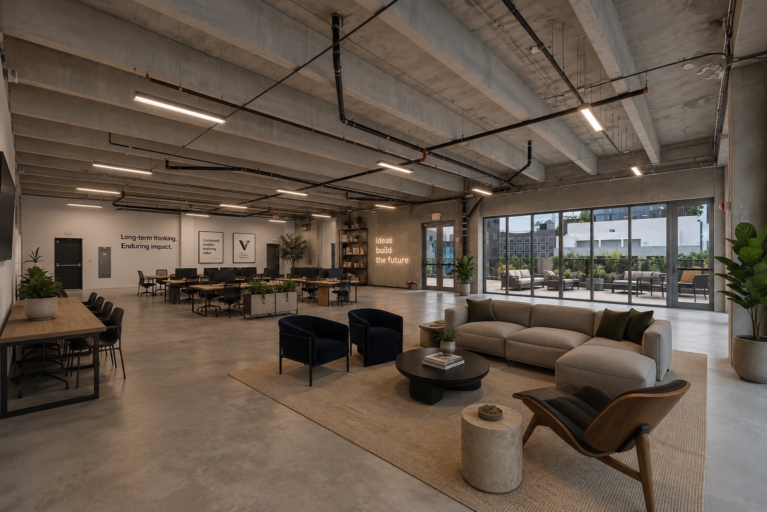 Single-tenant HQ lounge & reception